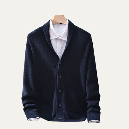 VogeLuxe | Gilet tricoté à col châle pour homme 8