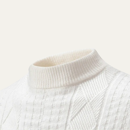 VogeLuxe | Gilet zippé à col châle jacquard pour homme 2