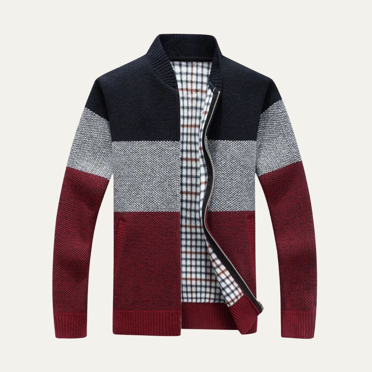 VogeLuxe | Gilet zippé color block pour homme 2