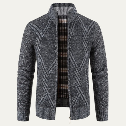 VogeLuxe | Gilet zippé en maille géométrique pour homme 4