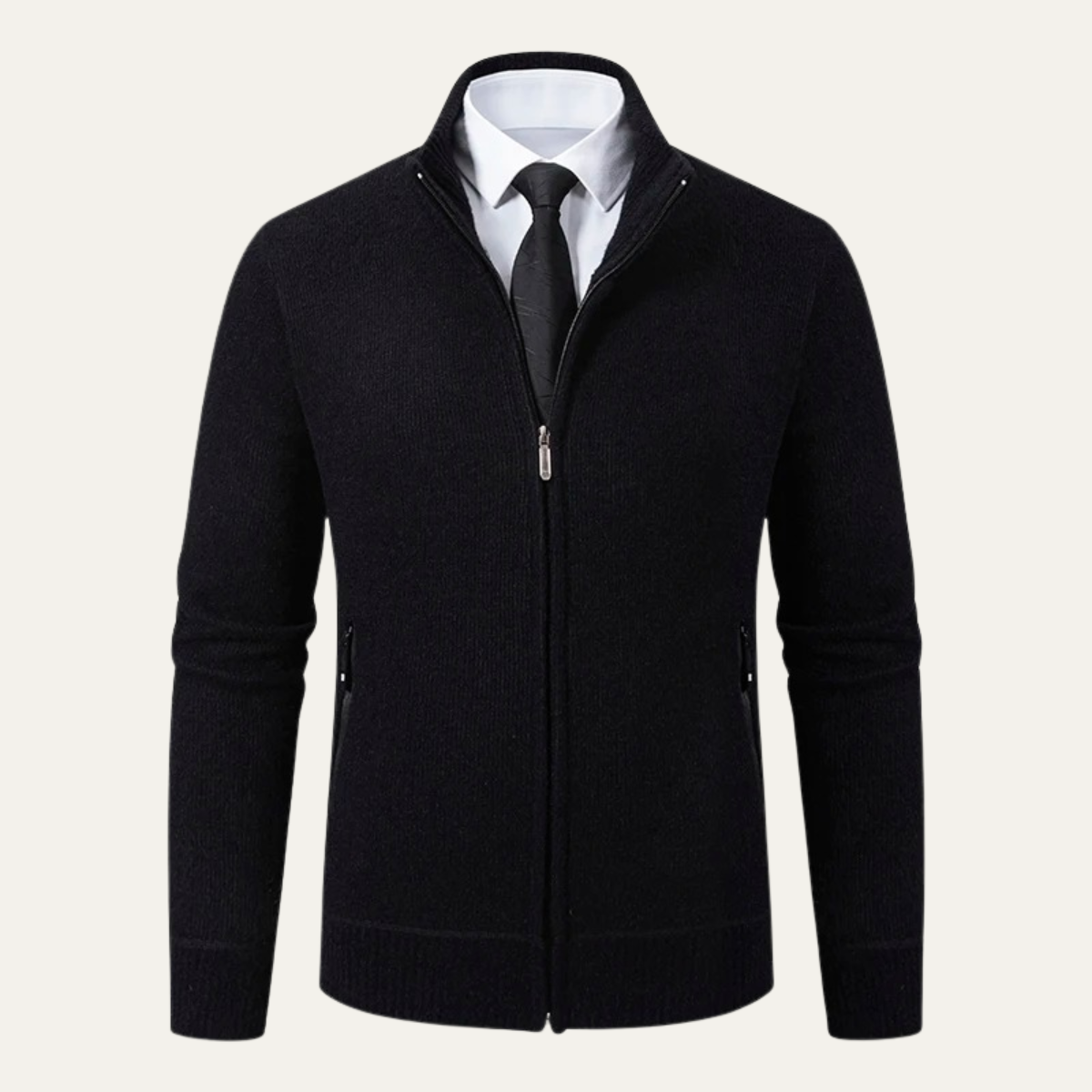 VogeLuxe | Gilet zippé en maille lisse pour homme 0