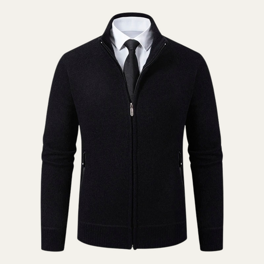 VogeLuxe | Gilet zippé en maille lisse pour homme 0