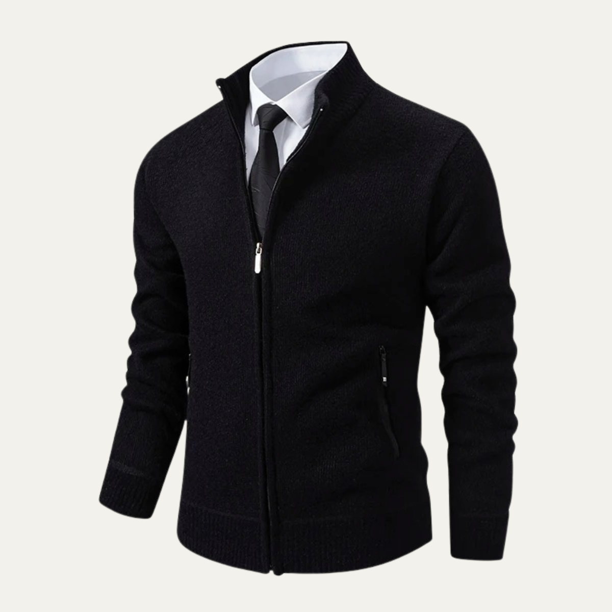 VogeLuxe | Gilet zippé en maille lisse pour homme 1