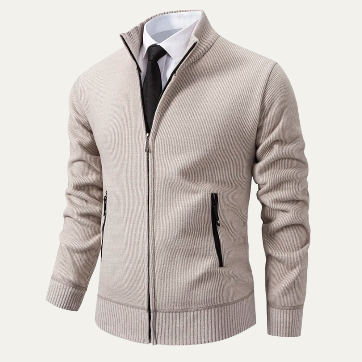 VogeLuxe | Gilet zippé en maille lisse pour homme 4