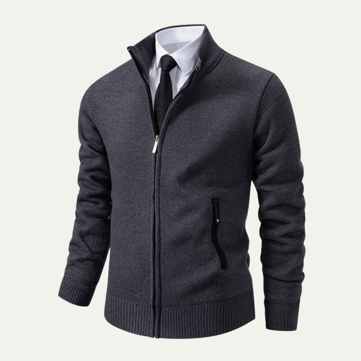 VogeLuxe | Gilet zippé en maille lisse pour homme 6