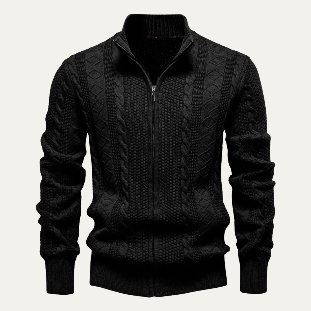VogeLuxe | Gilet zippé en maille torsadée pour homme 0