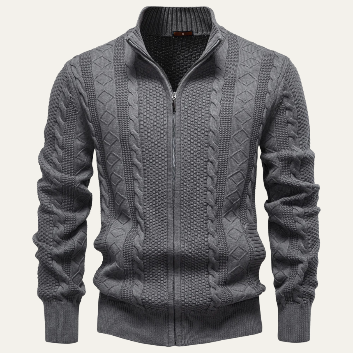 Gilet en maille épaisse pour homme zippé