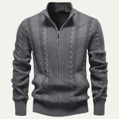 Gilet en maille épaisse pour homme zippé