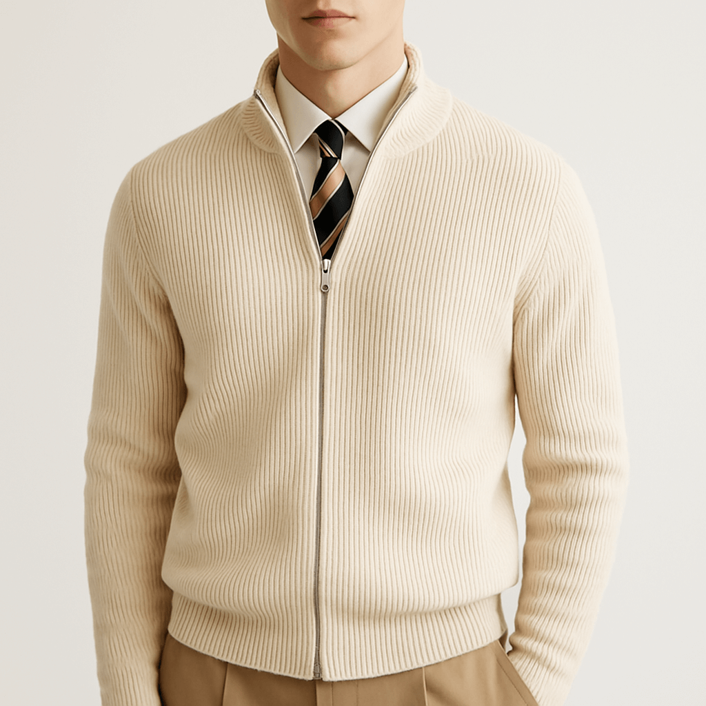 Pull zippé laine mérinos homme chaud hiver - PanierRoyale