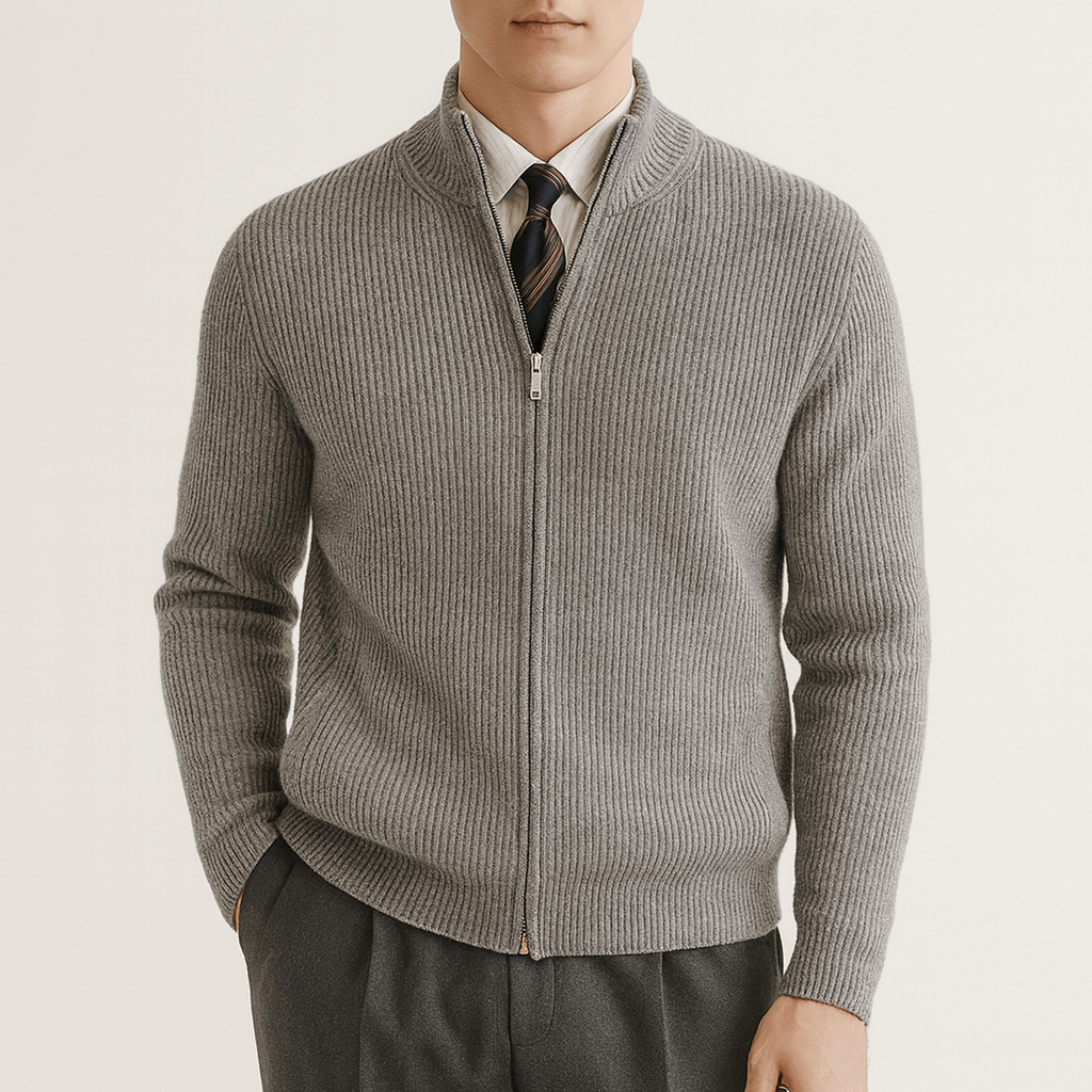 VogeLuxe | Gilet zippé en pure laine pour homme 2