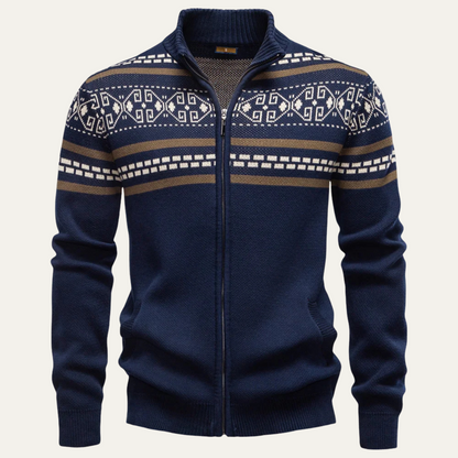 VogeLuxe | Gilet zippé pour homme à motifs Fair Isle 0