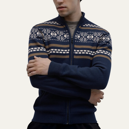 VogeLuxe | Gilet zippé pour homme à motifs Fair Isle 1
