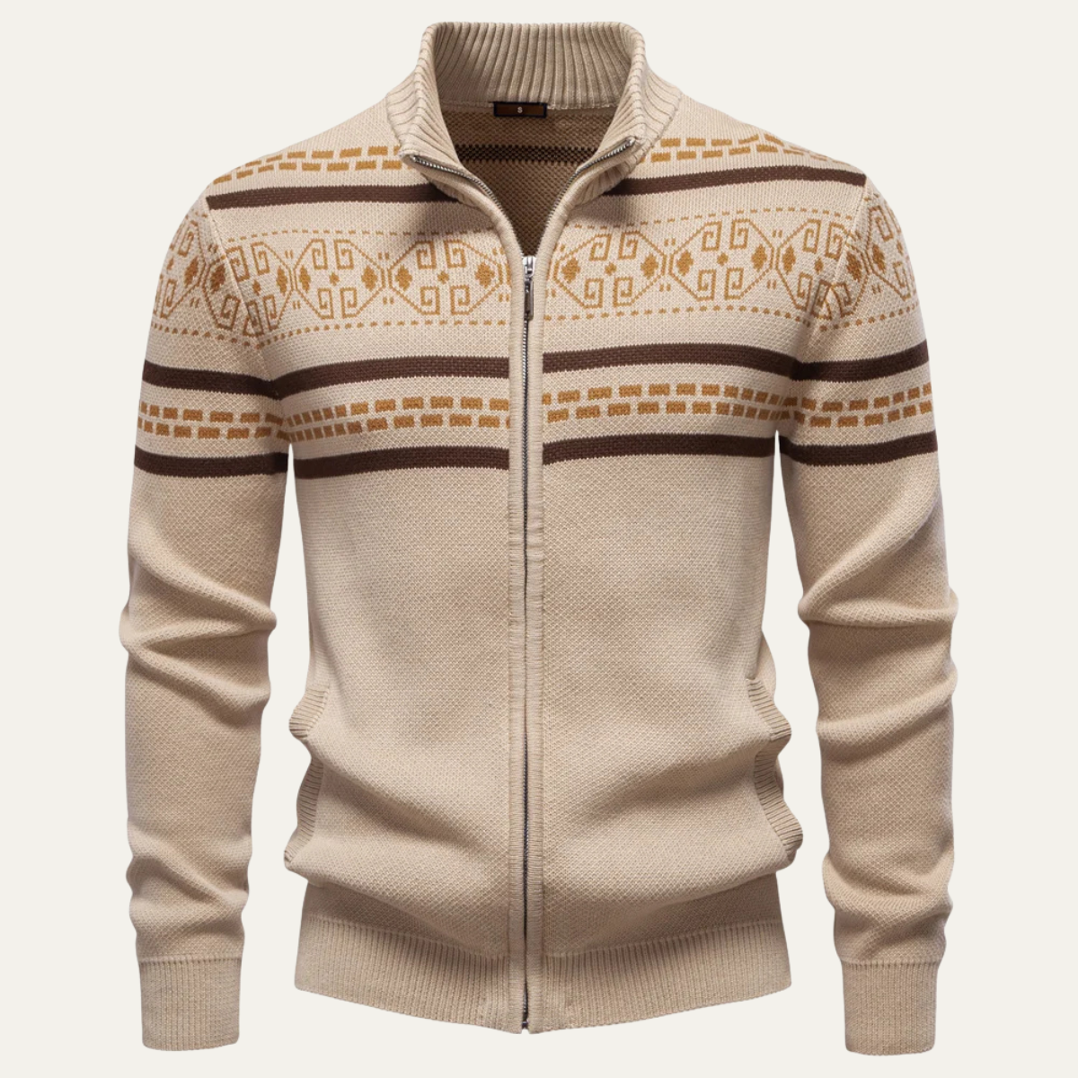 VogeLuxe | Gilet zippé pour homme à motifs Fair Isle 5