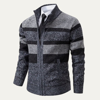 Gilet homme rayé zippé casual - PanierRoyale