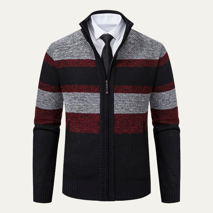 Gilet homme rayé multicolore à fermeture éclair - PanierRoyale