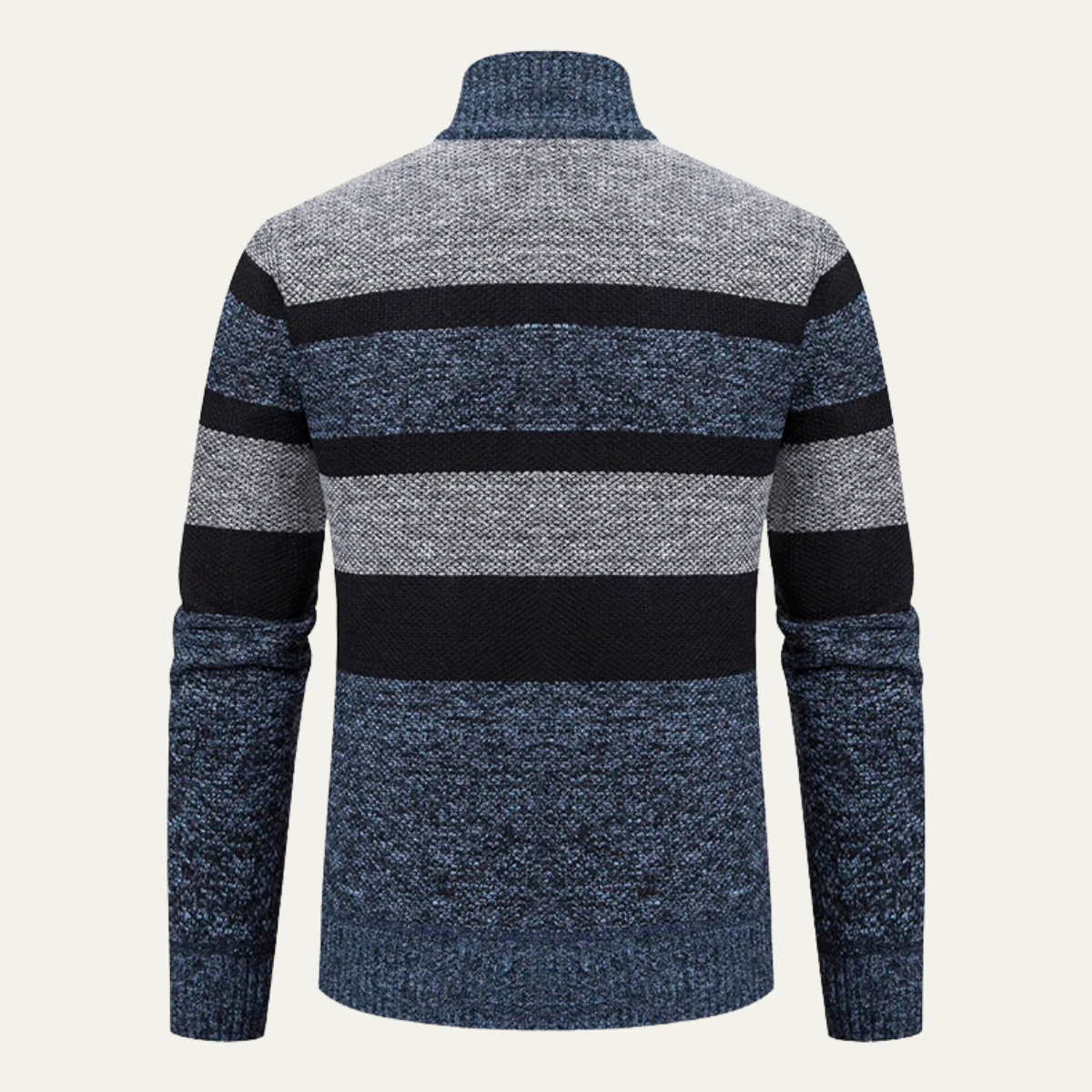 VogeLuxe | Gilet zippé rayé trois couleurs pour homme 7