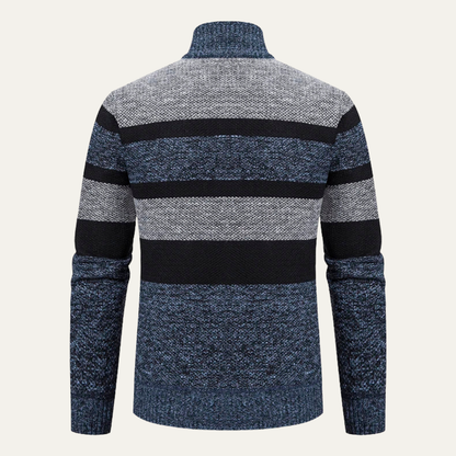 VogeLuxe | Gilet zippé rayé trois couleurs pour homme 7