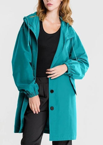 Veste Imperméable Femme Capuche Taille Longue