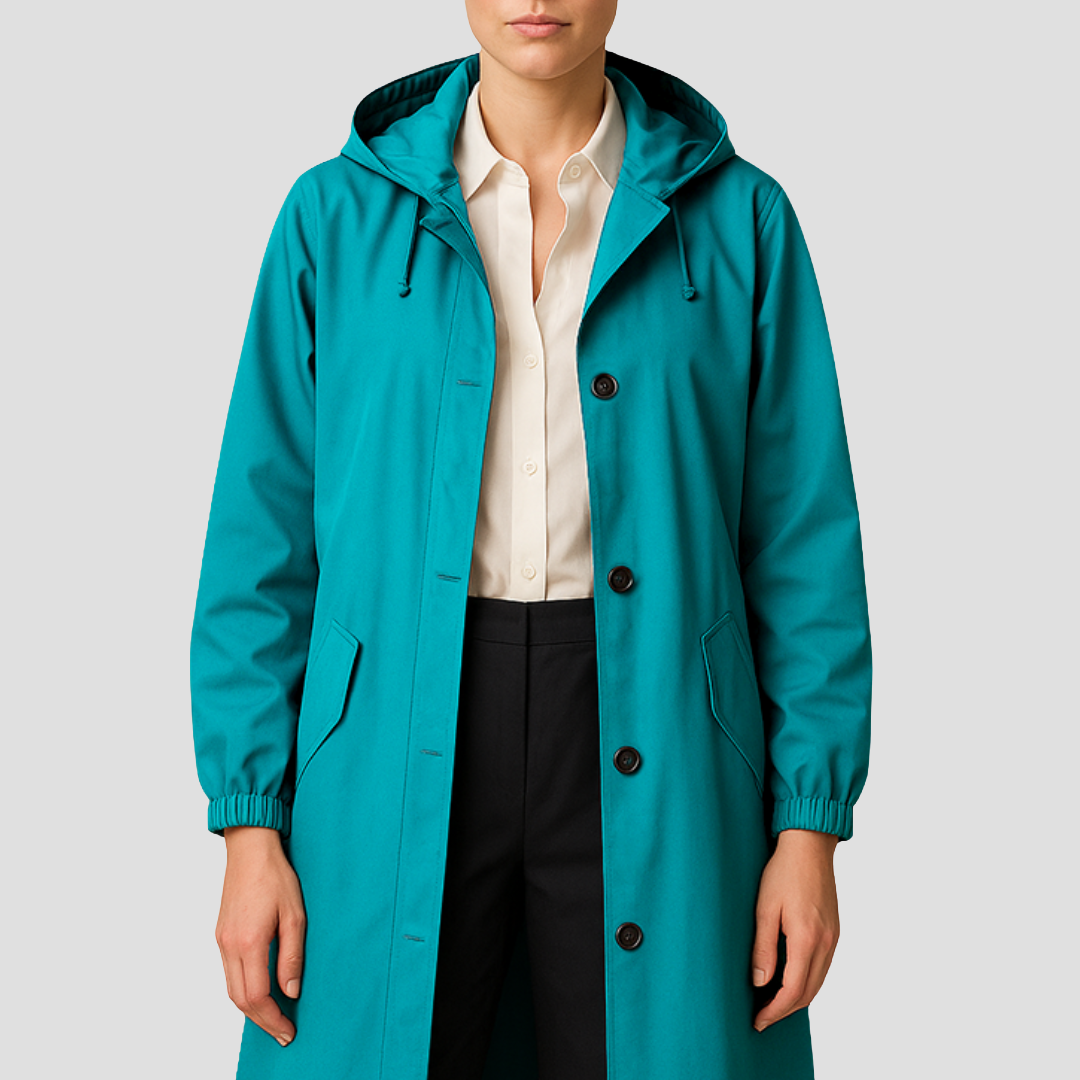 Imperméable femme élégant avec capuche et manches longues - PanierRoyale