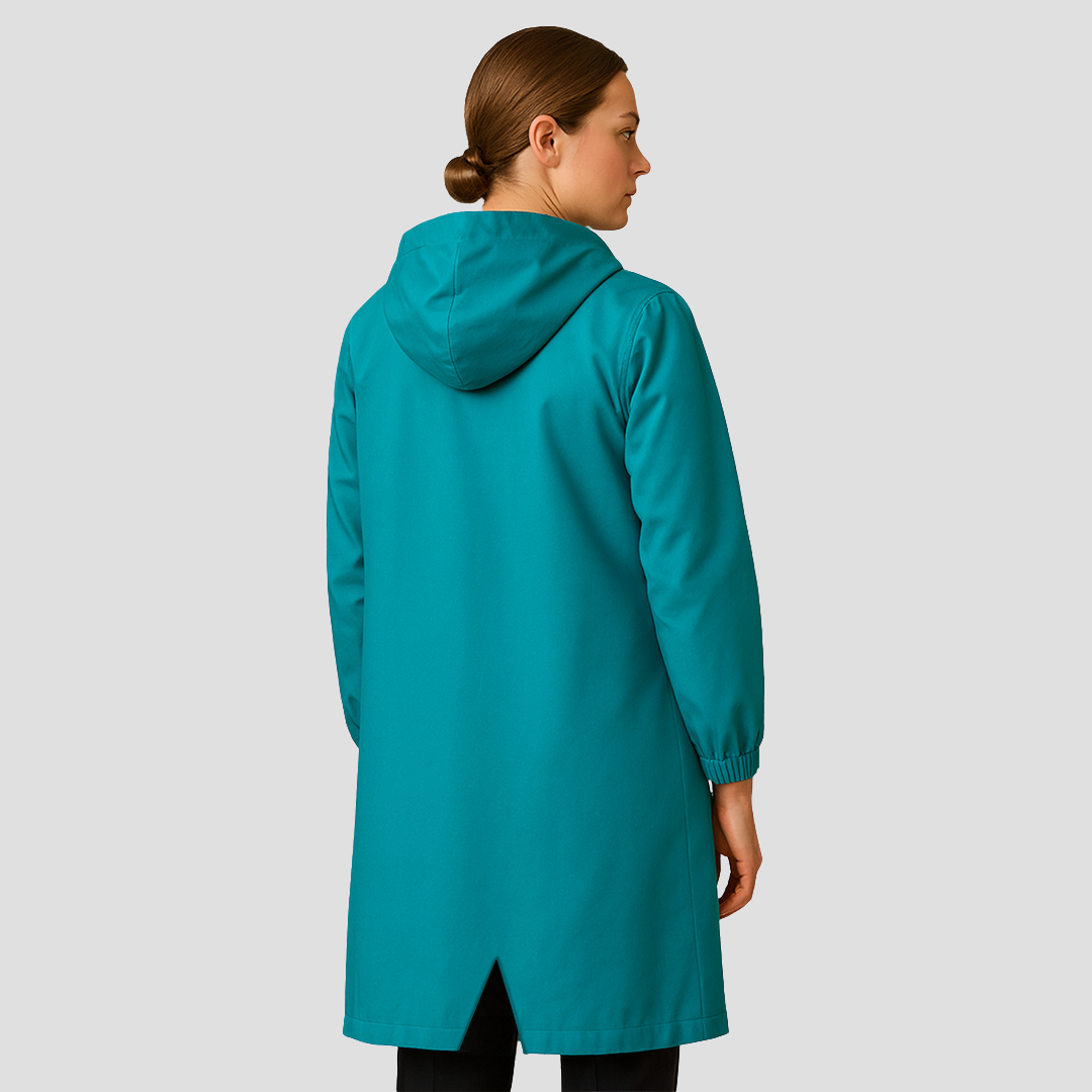 VogeLuxe | Imperméable mi-long élégant pour femme avec capuche 3