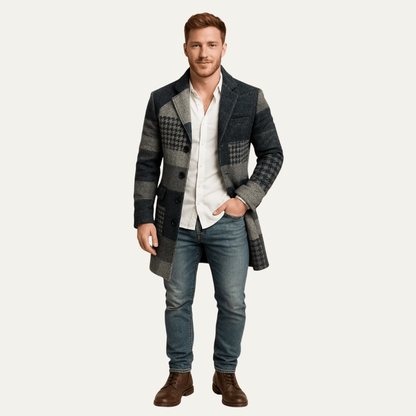 Manteau Homme Taille sur Mesure à Carreaux Écossais Classique - PanierRoyale