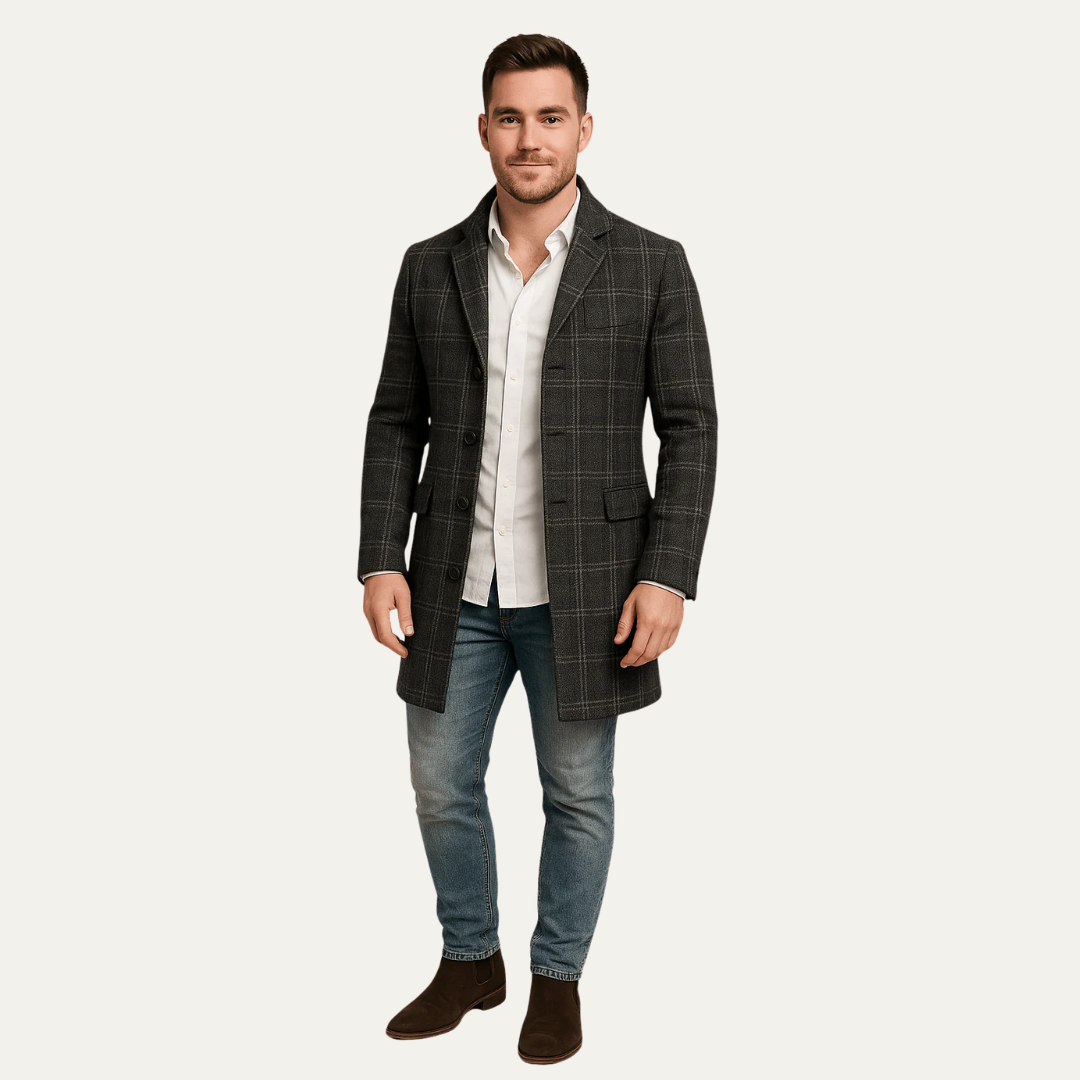 VogeLuxe | Manteau à carreaux sur mesure pour homme 1