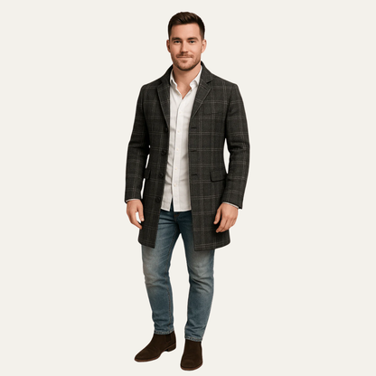 Manteau Homme Taille sur Mesure à Carreaux Écossais Classique