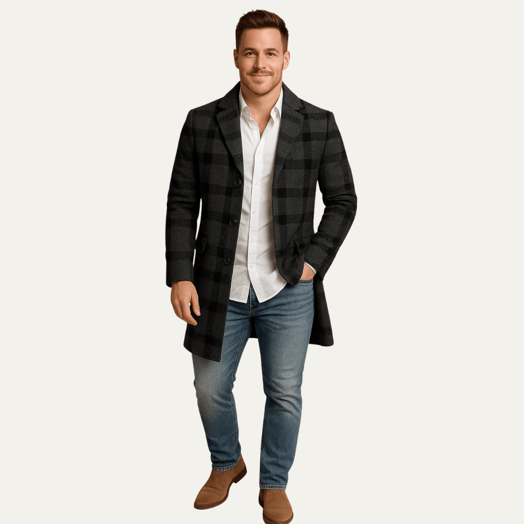 VogeLuxe | Manteau à carreaux sur mesure pour homme 2