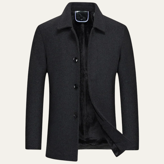 VogeLuxe | Manteau boutonné doublé sherpa pour homme 0