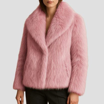 VogeLuxe | Manteau châle en fausse fourrure peluche pour femme 0