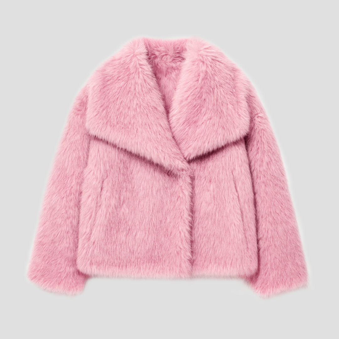 VogeLuxe | Manteau châle en fausse fourrure peluche pour femme 1