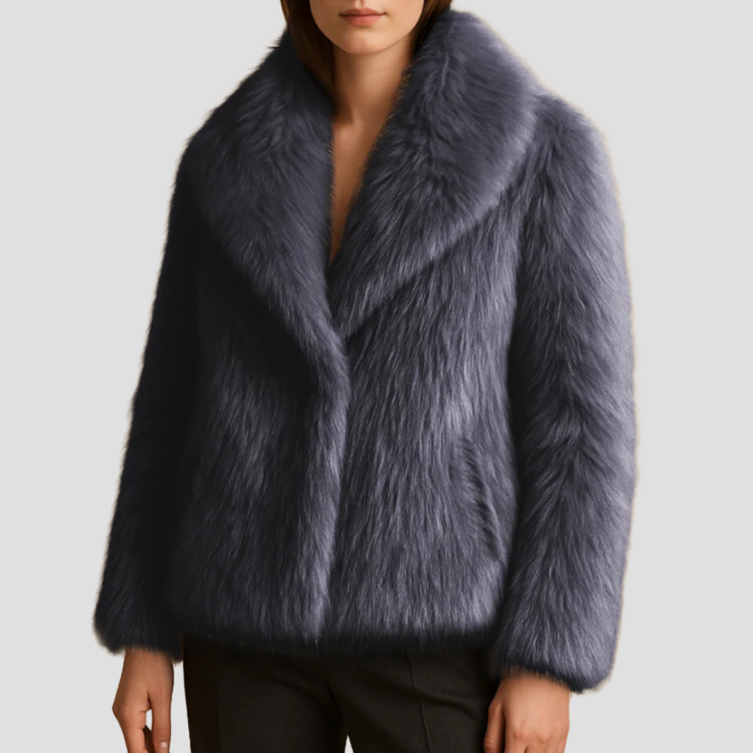 VogeLuxe | Manteau châle en fausse fourrure peluche pour femme 10
