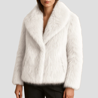 VogeLuxe | Manteau châle en fausse fourrure peluche pour femme 13