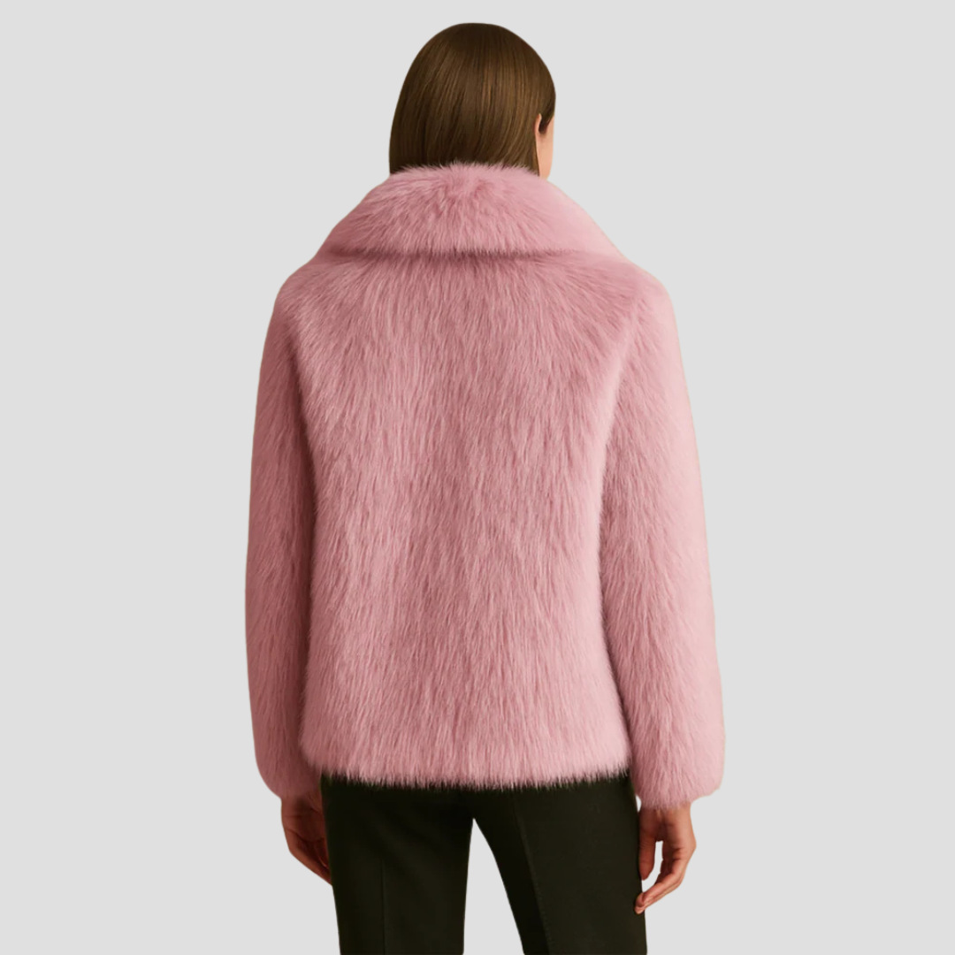 VogeLuxe | Manteau châle en fausse fourrure peluche pour femme 3