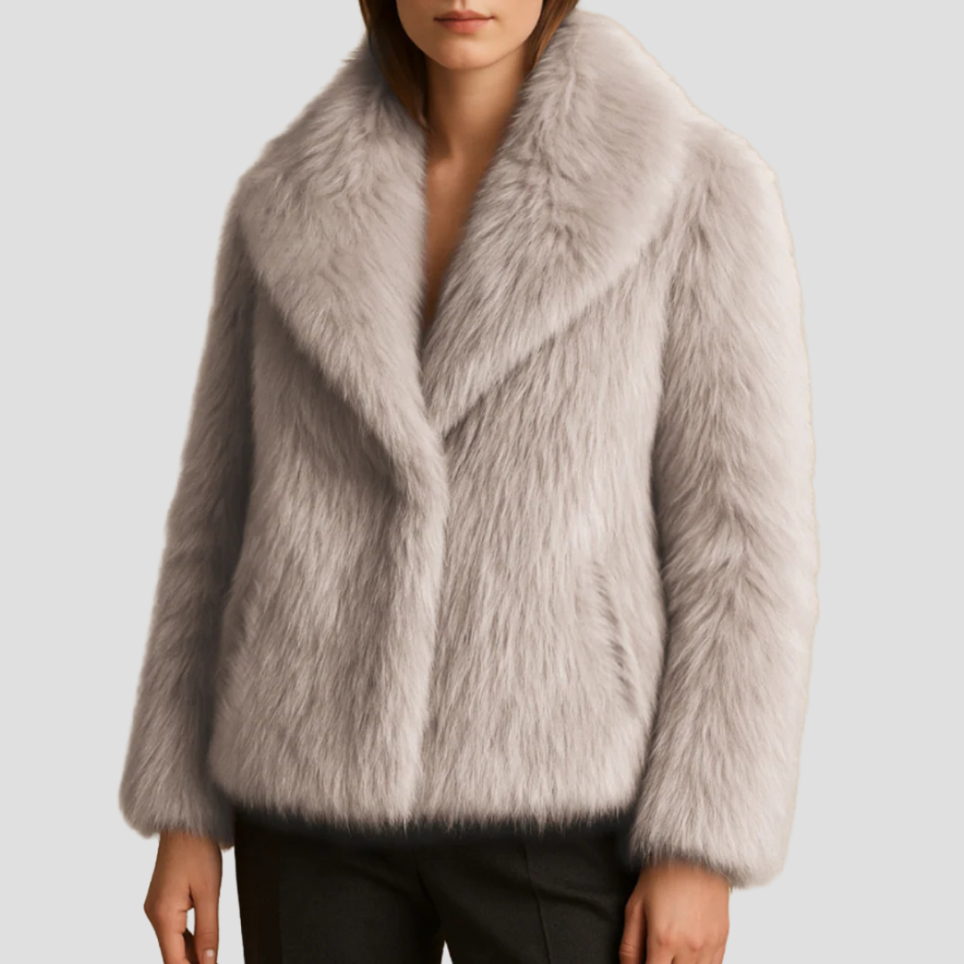 VogeLuxe | Manteau châle en fausse fourrure peluche pour femme 5