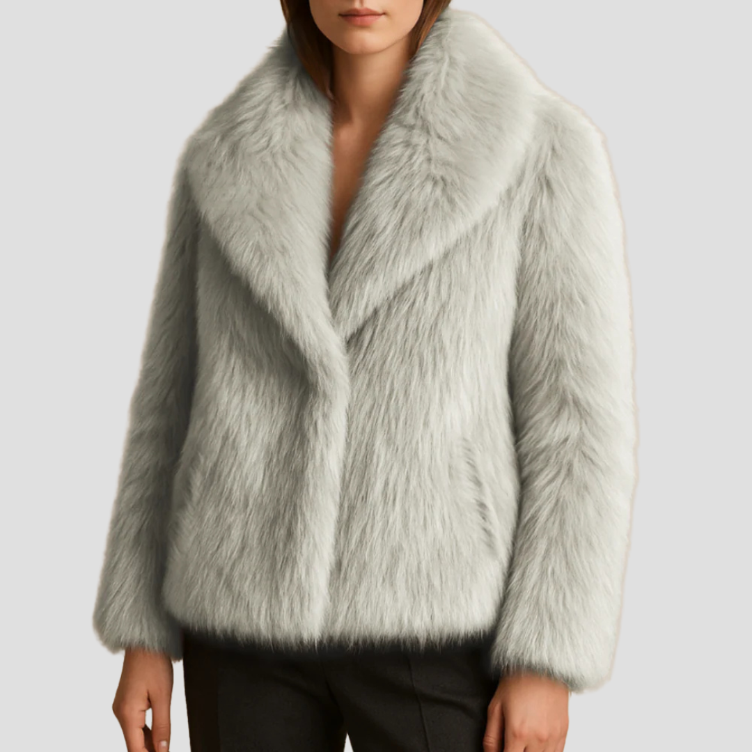 VogeLuxe | Manteau châle en fausse fourrure peluche pour femme 6