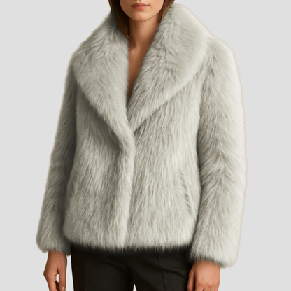 VogeLuxe | Manteau châle en fausse fourrure peluche pour femme 6