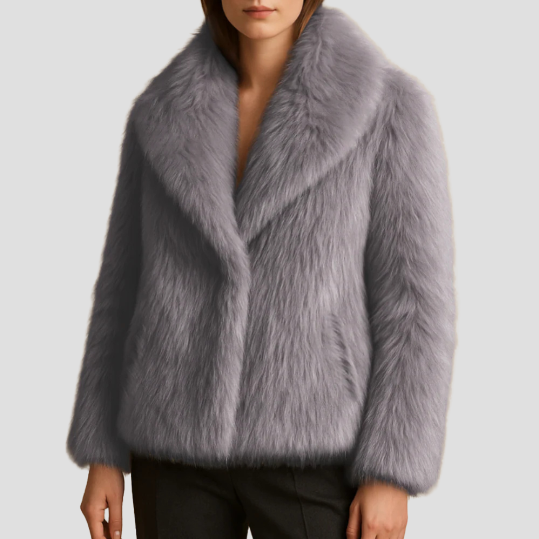 VogeLuxe | Manteau châle en fausse fourrure peluche pour femme 7