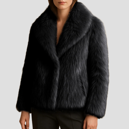 VogeLuxe | Manteau châle en fausse fourrure peluche pour femme 8