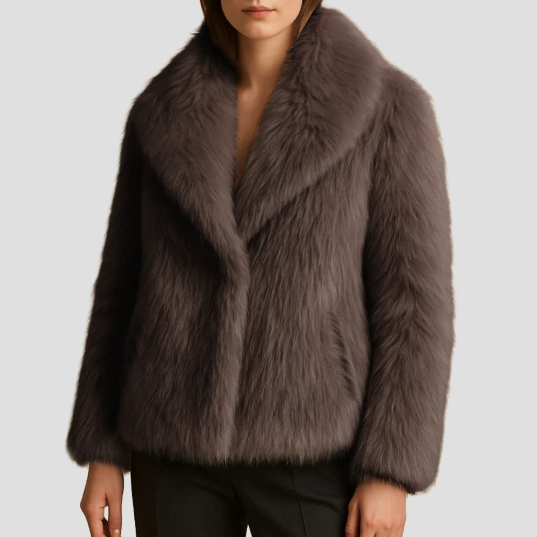 VogeLuxe | Manteau châle en fausse fourrure peluche pour femme 9