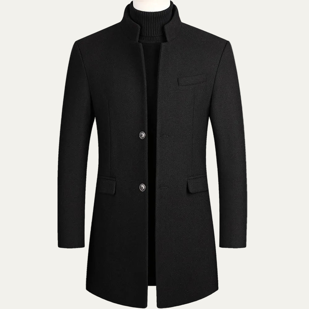 VogeLuxe | Manteau cintré pour homme à col mandarin 0