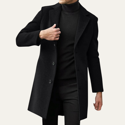VogeLuxe | Manteau classique mi-cuisse pour homme en laine mélangée 2