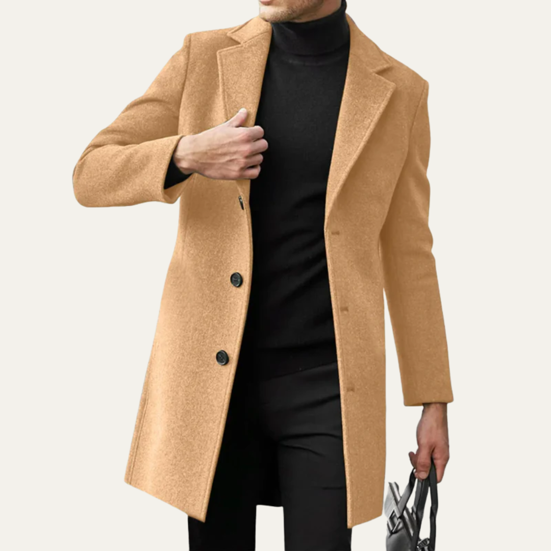 Manteau Homme Hiver en Laine Mélangeé Chaud et Élégant