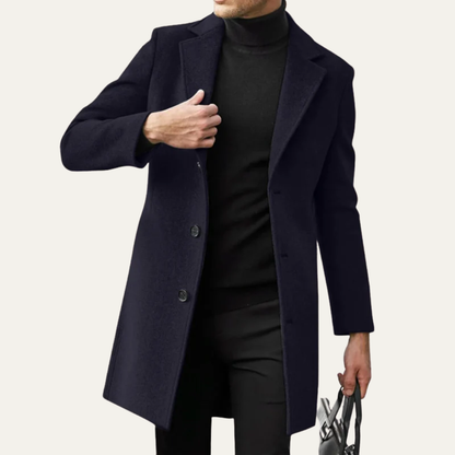 Manteau Homme Hiver en Laine Mélangeé Chaud et Élégant
