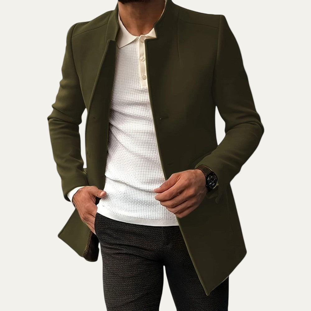 Manteau Homme Court avec Col Montant Réversible