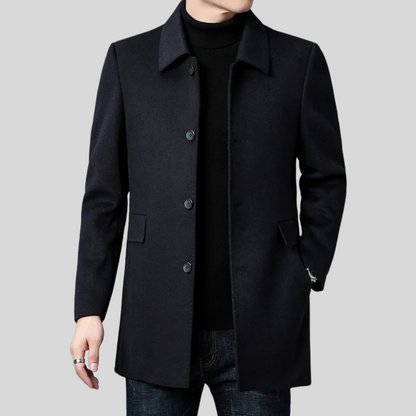 VogeLuxe | Manteau court décontracté classique à boutons pour homme 0
