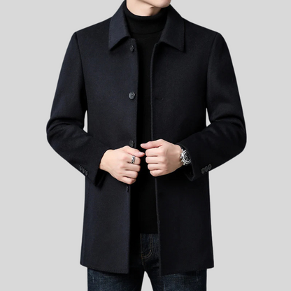 VogeLuxe | Manteau court décontracté classique à boutons pour homme 1