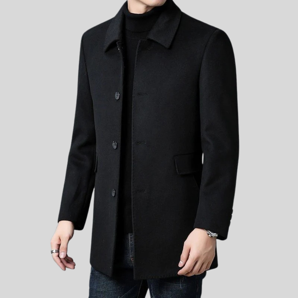 VogeLuxe | Manteau court décontracté classique à boutons pour homme 2