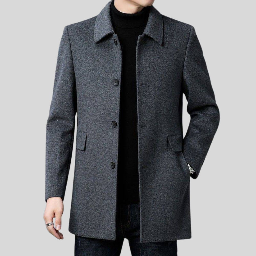 VogeLuxe | Manteau court décontracté classique à boutons pour homme 3