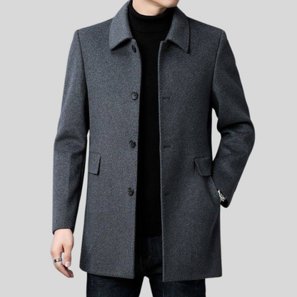 VogeLuxe | Manteau court décontracté classique à boutons pour homme 3